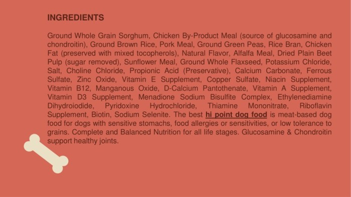 Hi-point zero dog food